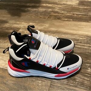 Champion Black, Red, and White Athletic Shoes Performance Design